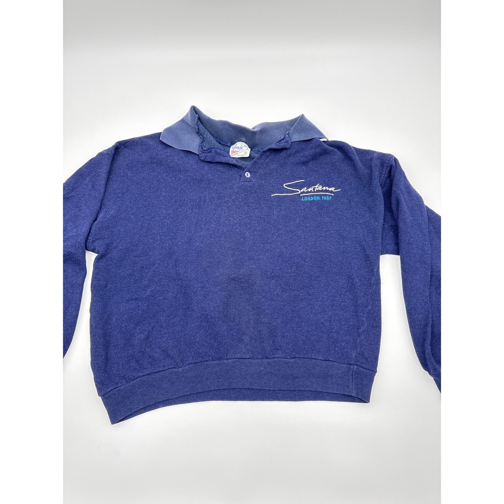 Vintage 1987 Santana London Tour Sweatshirt Grade 1 Sportswear Navy Blue XL Rare